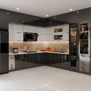 Tủ Bếp Nhôm Cánh Kính 03