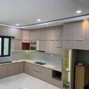 Tủ Bếp Nhôm Cánh Kính 04