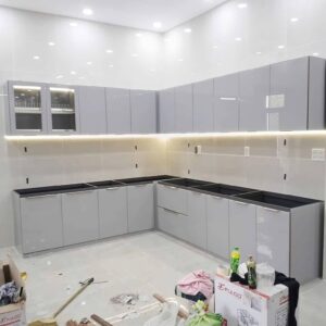 Tủ Bếp Nhôm Cánh Kính 09