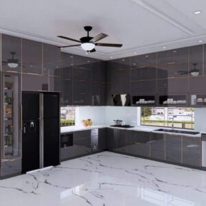 Mẫu tủ bếp nhôm cánh kính đẹp mới nhất