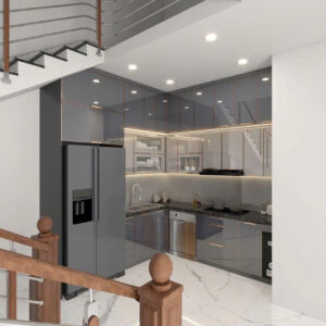 Mẫu tủ bếp nhôm cánh kính đẹp mới nhất