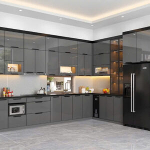 Mẫu tủ bếp nhôm cánh kính đẹp mới nhất 03