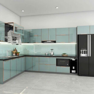 Mẫu tủ bếp nhôm cánh kính đẹp mới nhất 02